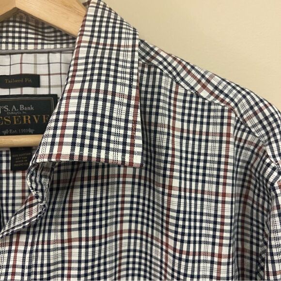 Jos A Banks Egyptian cotton plaid button down XL - Picture 2 of 6
